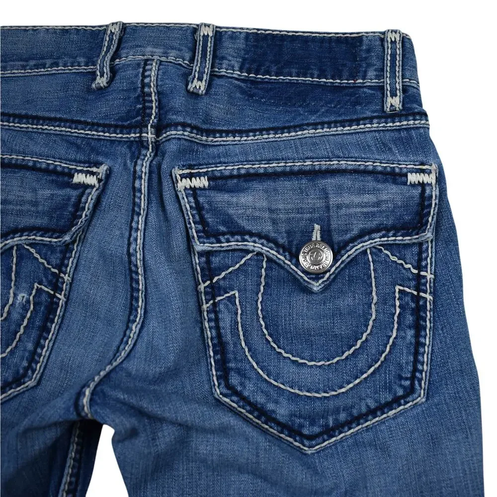 Vintage True Religion Jean Shorts Men's 31 (33) Ricky Blue Denim Cut Off Y2K USA